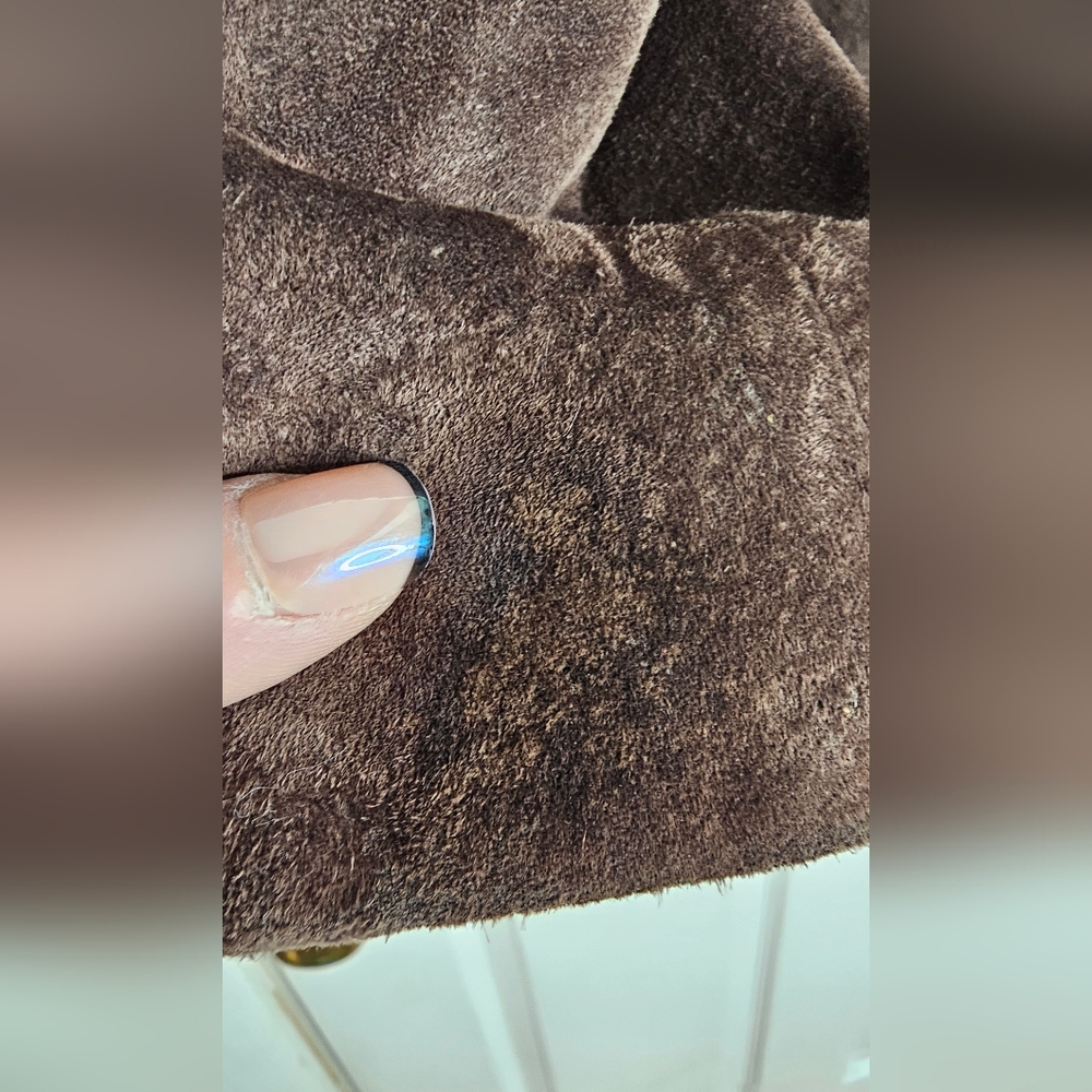 Women's I.E 100% SUEDE LEATHER  Blazer Size M Brown - Picture 10 of 11